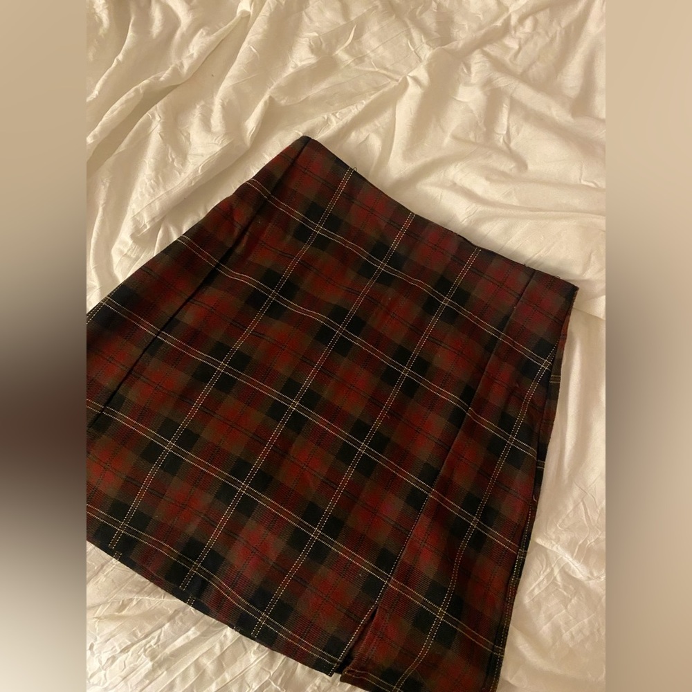 John Galt Plaid Mini Skirt
